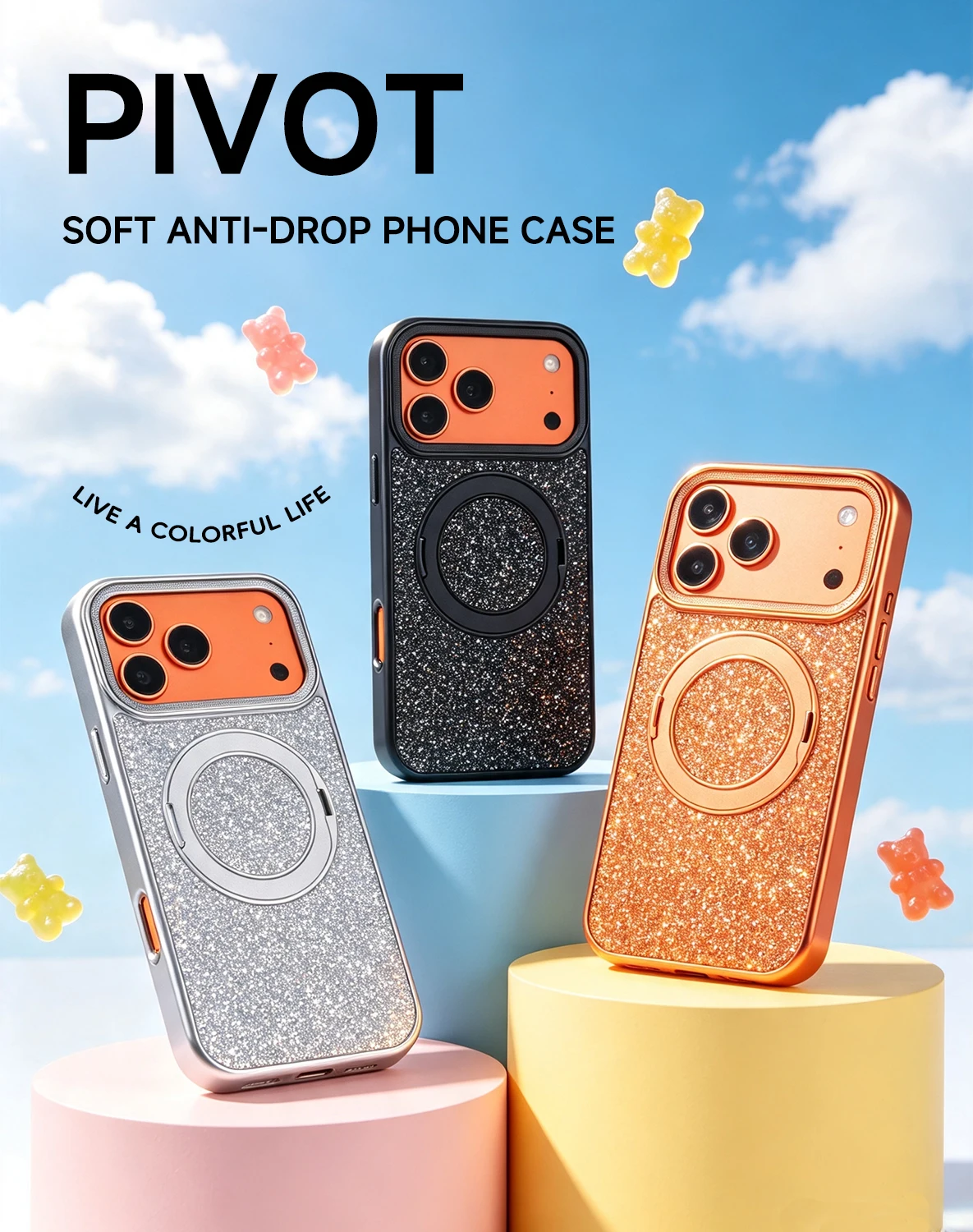 Luxury Glitter Rotatable Magne - Phone Cases That Cover The Camera review and price