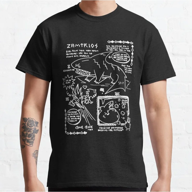 

Zamtrios 0220 Monster hunter world gift t shirt for men Cartoon Video game MHW Graphic Tee Y2K Clothes All size tops S-6XL