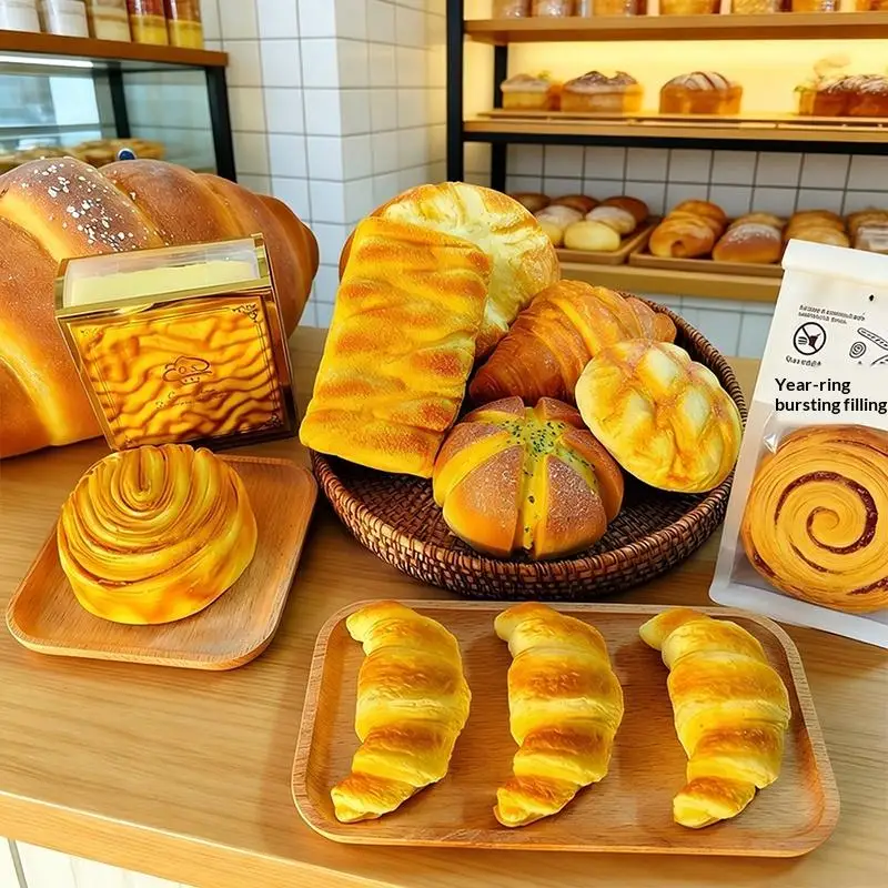 Realistic Artificial Bread Sensory Toys Slow Rising For Stress Relief Home Decor Bakery Display Kids Gifts