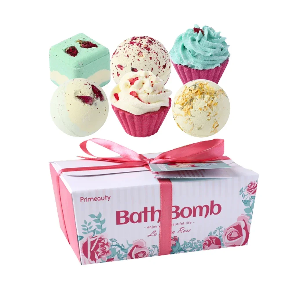 6Pcs Aromatherapy Bath Bomb Christmas Gift Stress Relief Relaxation Scented Shower Bath Salt Ball for Valentine\'s Day Birthday