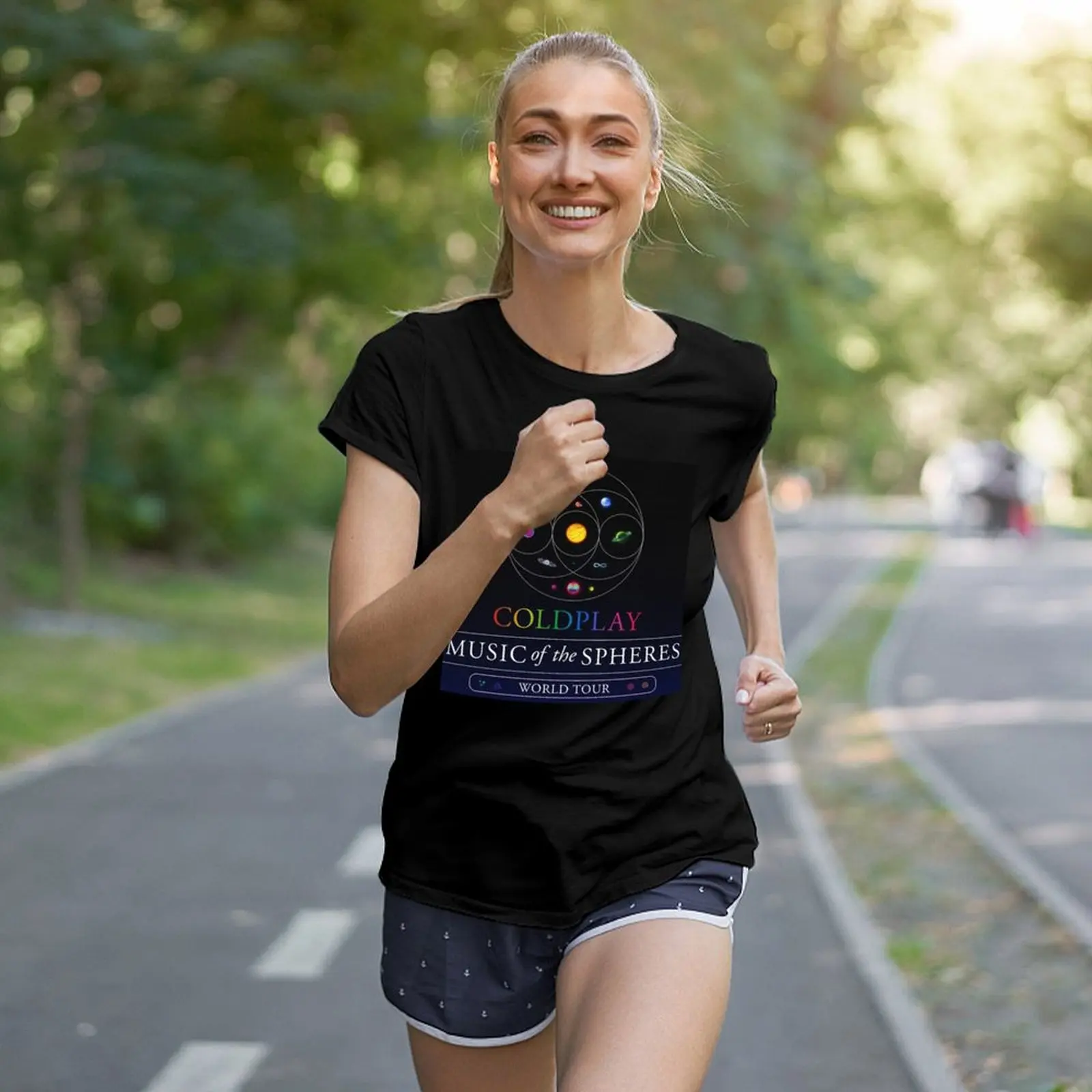 T-shirt en cristal de musique froide pour femmes, The Spheres Play World Tour, médicaments d'été, vêtements d'été drôles