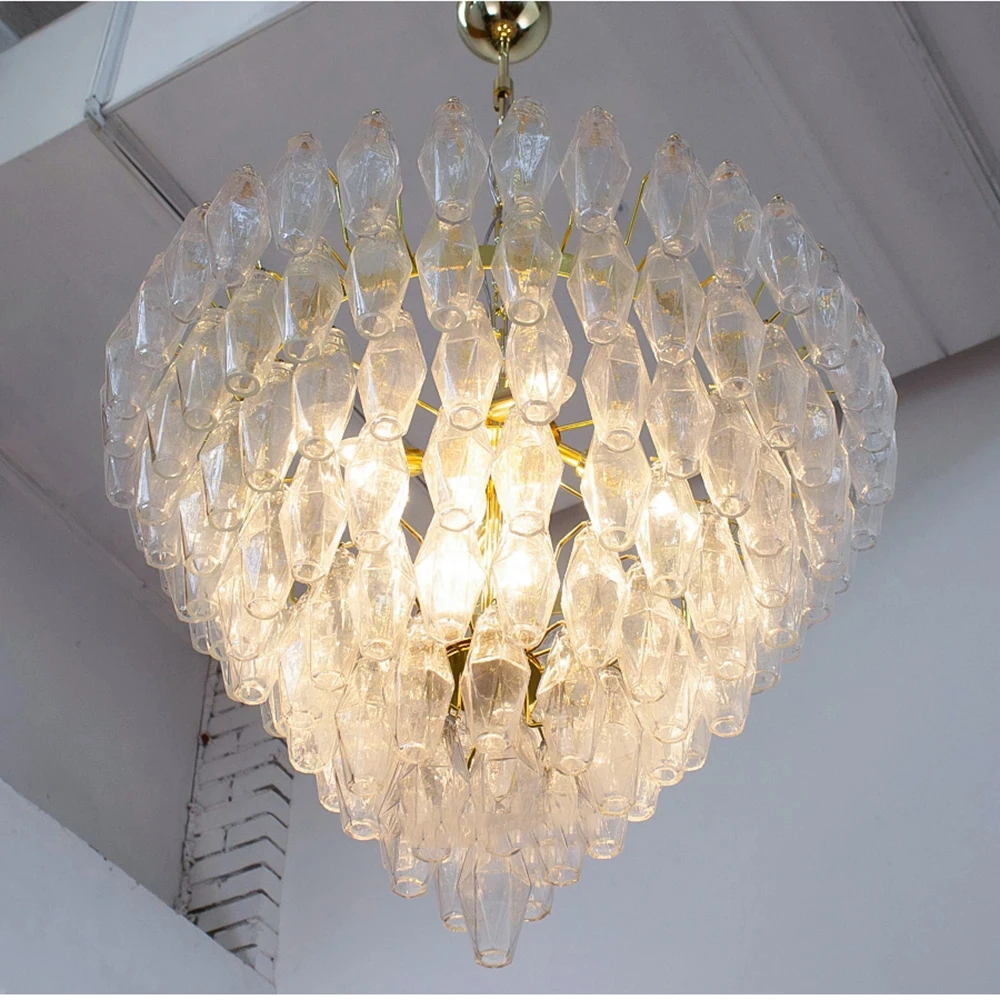 CX155CD Creative Big Amber Glass Ceiling Chandelier Lighting Home Appliance Luxury Hanging Lamps over Living Room Villa Duplex