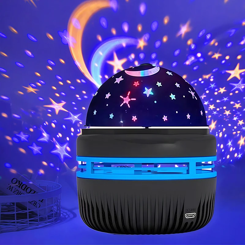 LED Mini Starry Sky Light Disco Ball Light  Star Projector Lamp 360 Degree Rotation 2 In 1 Function for Sleep Aid Home Bedroom