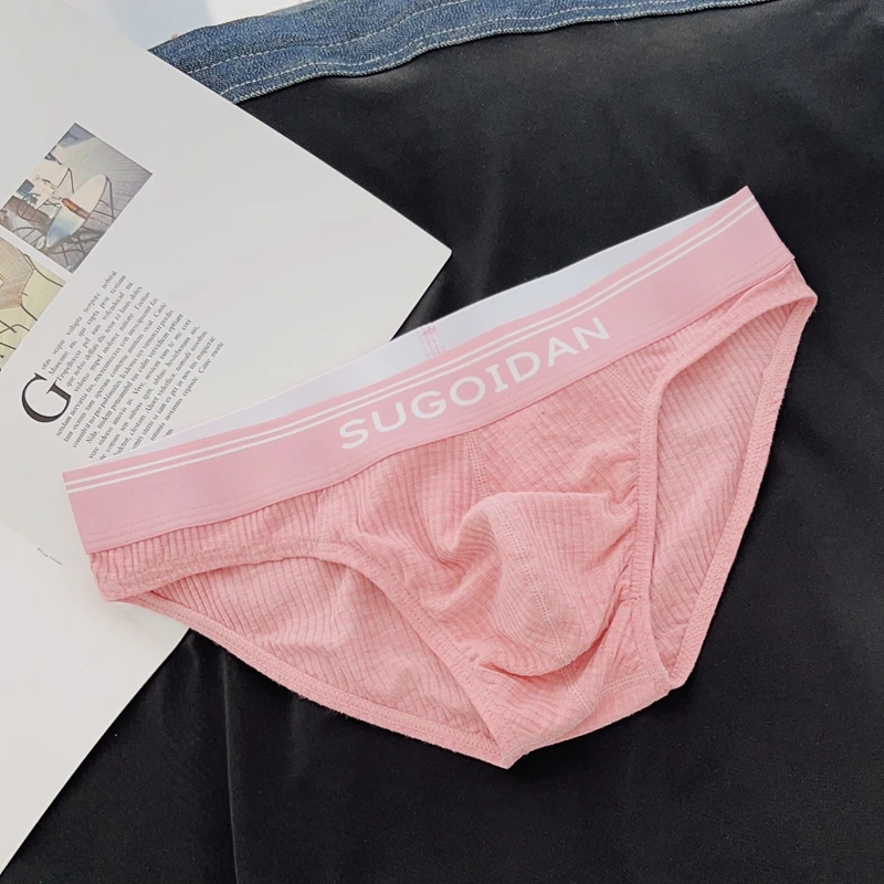 soft modal low waist sexy U convex thin comfortable breathable pink underwear postage men\'s underwear briefs