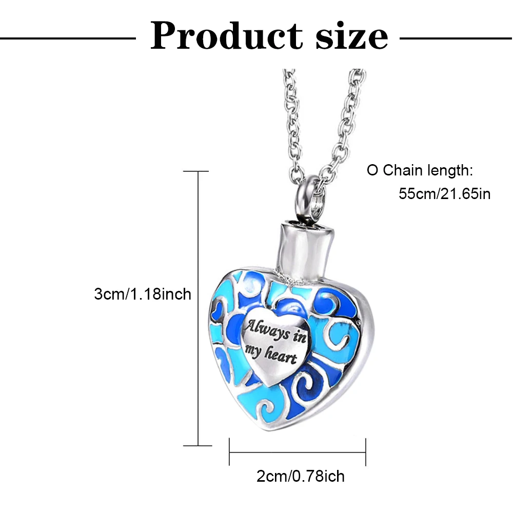 Cremation Jewelry Tiny Heart Urn Necklaces for Ashes for Women Men Stainless Steel Small Urn Locket for Human Ashes Holder