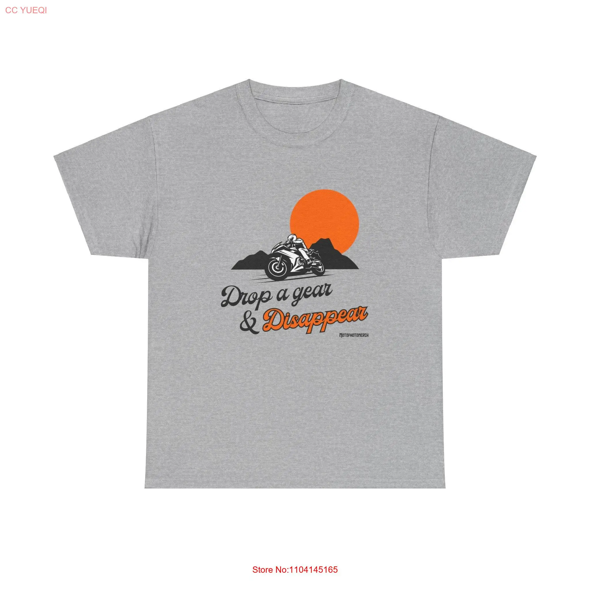 Drop a Gear and Disappear Heavy Cotton T Shirt by MotoPhotoMerch Moto Motorcycle Merch Merchandise Swag Stuff