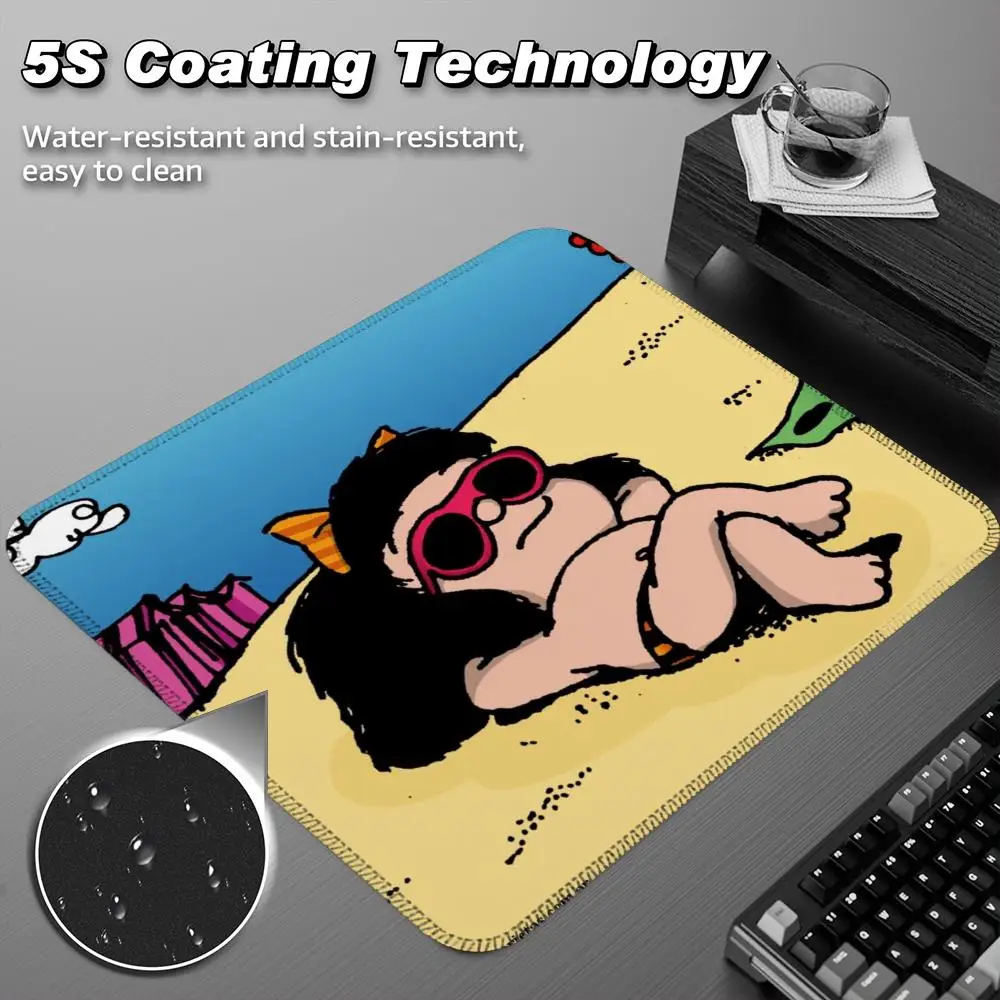 

Mafalda Mouse Pad Small Mouse Pad Desk Pad Desktop Computer Keyboard Wireless Mouse Boy Girl Gift for Play games Coasters
