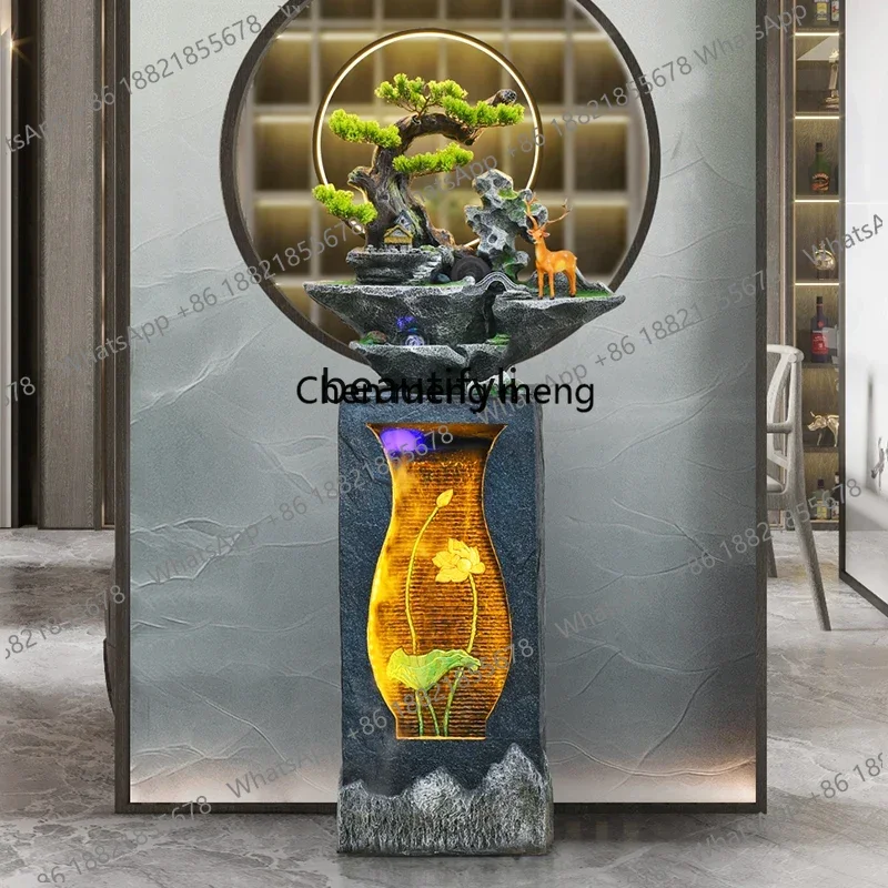 zS173Circulating water makes money Chinese rockery flowing water fountain floor ornament living room store