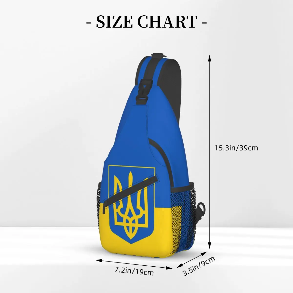 Ukraine Flag Sling Bags Chest Crossbody Shoulder Sling Backpack Hiking Travel Daypacks Coat of Arms Fashion Bookbag