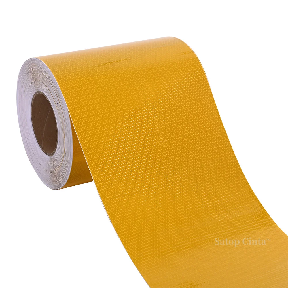 20CM*3M High Visibility Yelllow Trailer Reflective Tape Strips Self Adhesive Reflectors Caution Waterproof Sticker For Car Truck