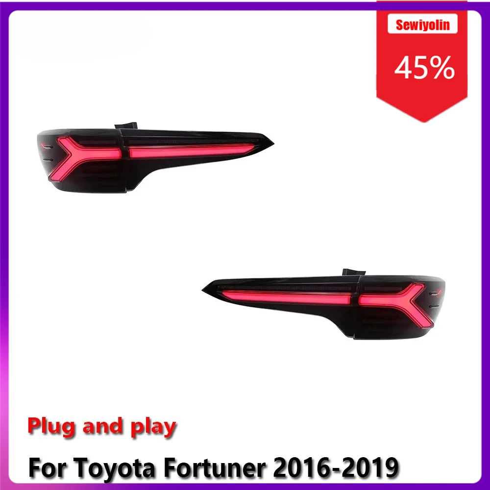 

Sewiyolin Car LED Lamp Tail Light Assemblies For Toyota Fortuner 2016-2019 Auto Fog DRL Brake Turn Signal Lamp
