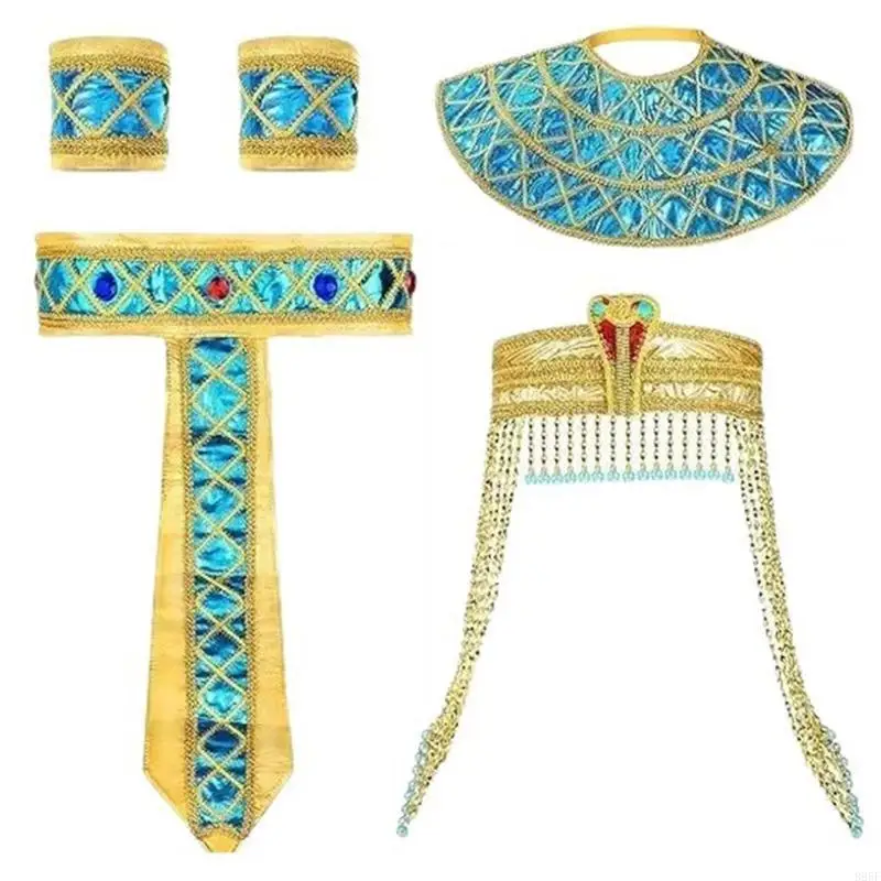 B95F – accessoire Cosplay égyptien pour Halloween, serre-tête serpent égyptien, collier, Bracelet serpent, manchettes