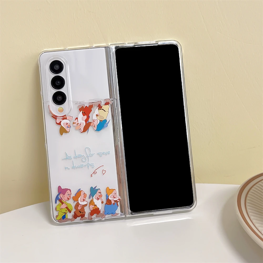 

Прозрачный чехол для телефона с рисунком для Samsung Galaxy Z Fold 3 4 5 6 7 5G Fold4 Fold3 Fold5 Fold6 Fold7, жесткая задняя крышка из ПК