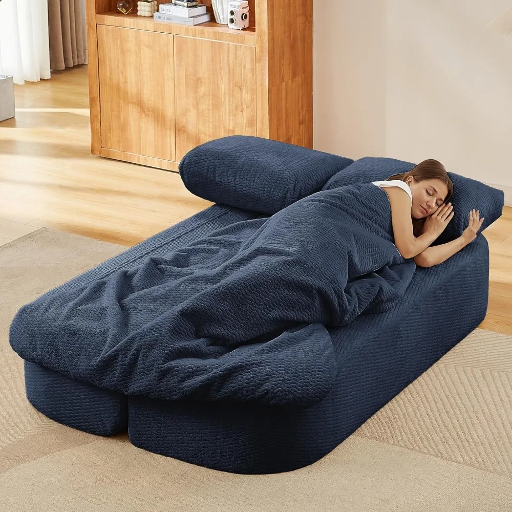 Диван-кровать-футон из пены с эффектом памяти, полноразмерный, раскладной, одеяло из искусственного меха в комплекте, удобный напольный диван-кровать