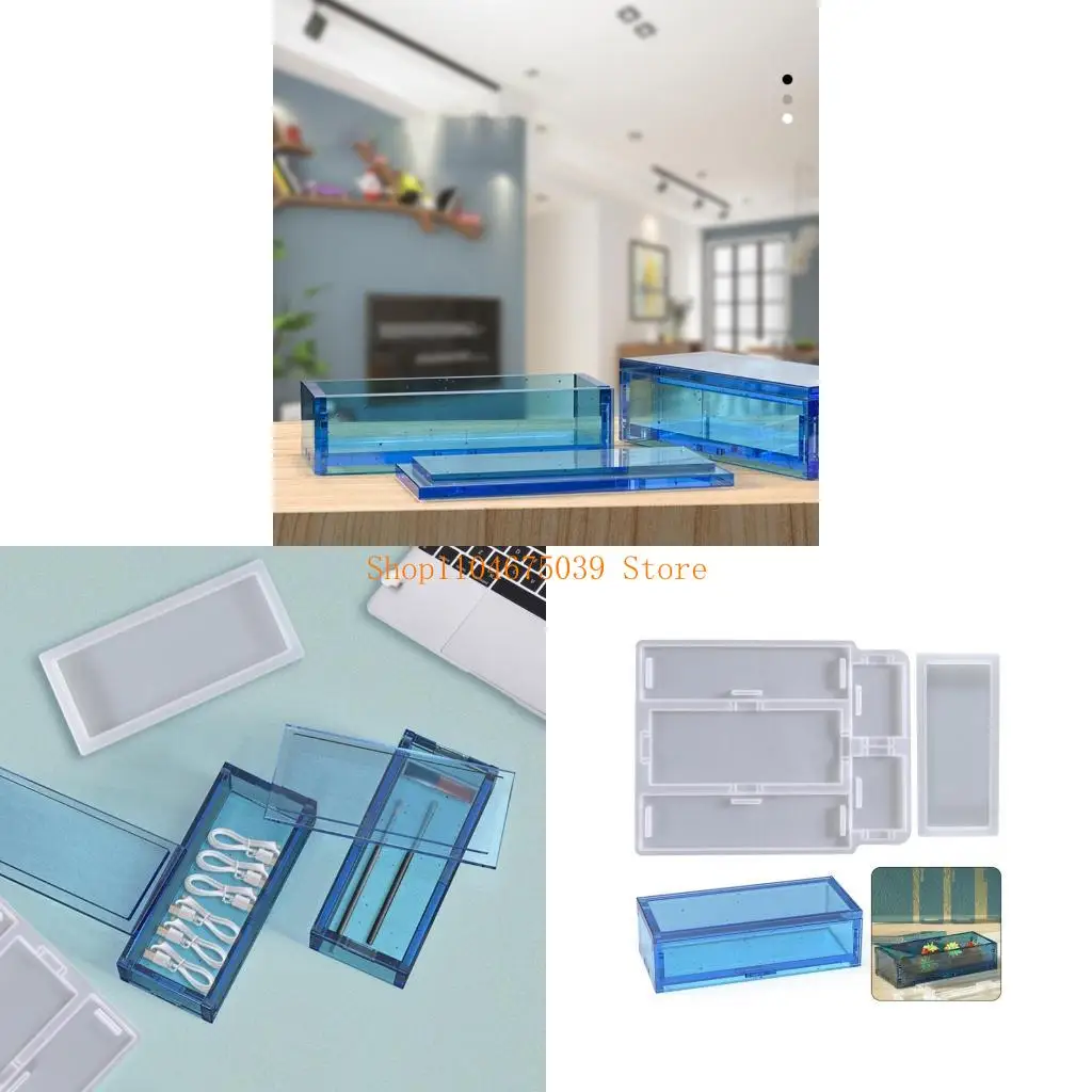

5asd Container Casting Silicone Mould Making Tools Dominoes Storage Box Resin Mold