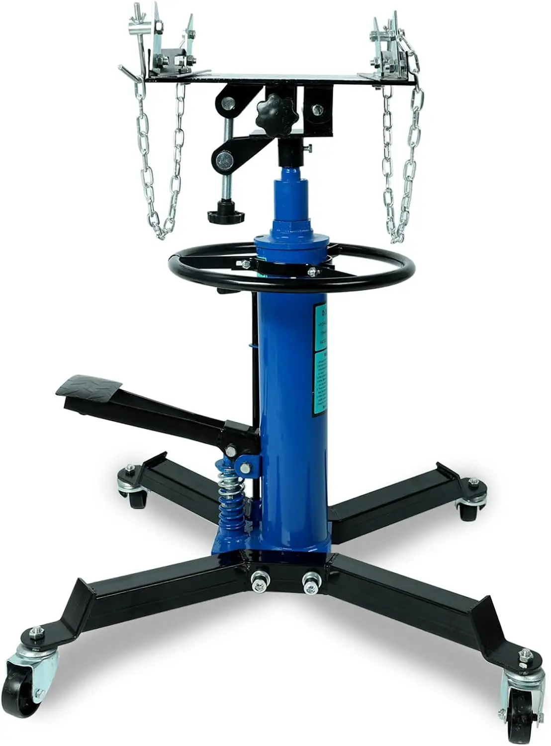 

1600lbs Transmission Jack, High Lift Hydraulic Telescopic Jack, 2 Stage Adjustable Telescoping with Foot Pedal and Swivel Wheels