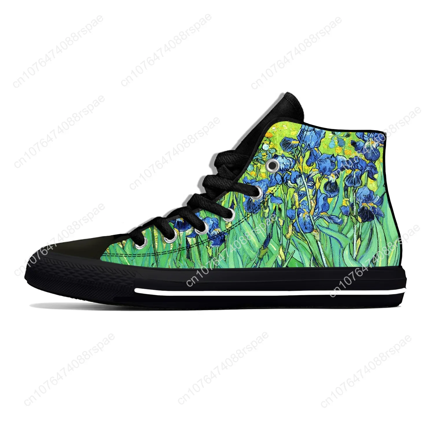 Van Gogh Olieverfschilderij Esthetische Sterrennacht Coole Casual Stoffen Schoenen Hoge Top Lichtgewicht Ademende 3d Print Dames Sneakers