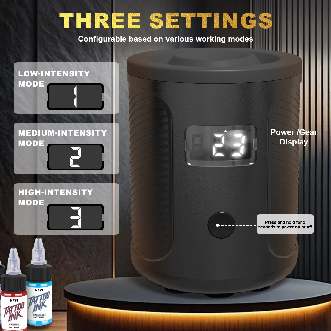 طلاء الوشم اللاسلكي شاكر 1000mA بطارية ثلاث سرعات تعديل دوامة شاكر للوشم الحبر طلاء الأظافر الغراء تهز