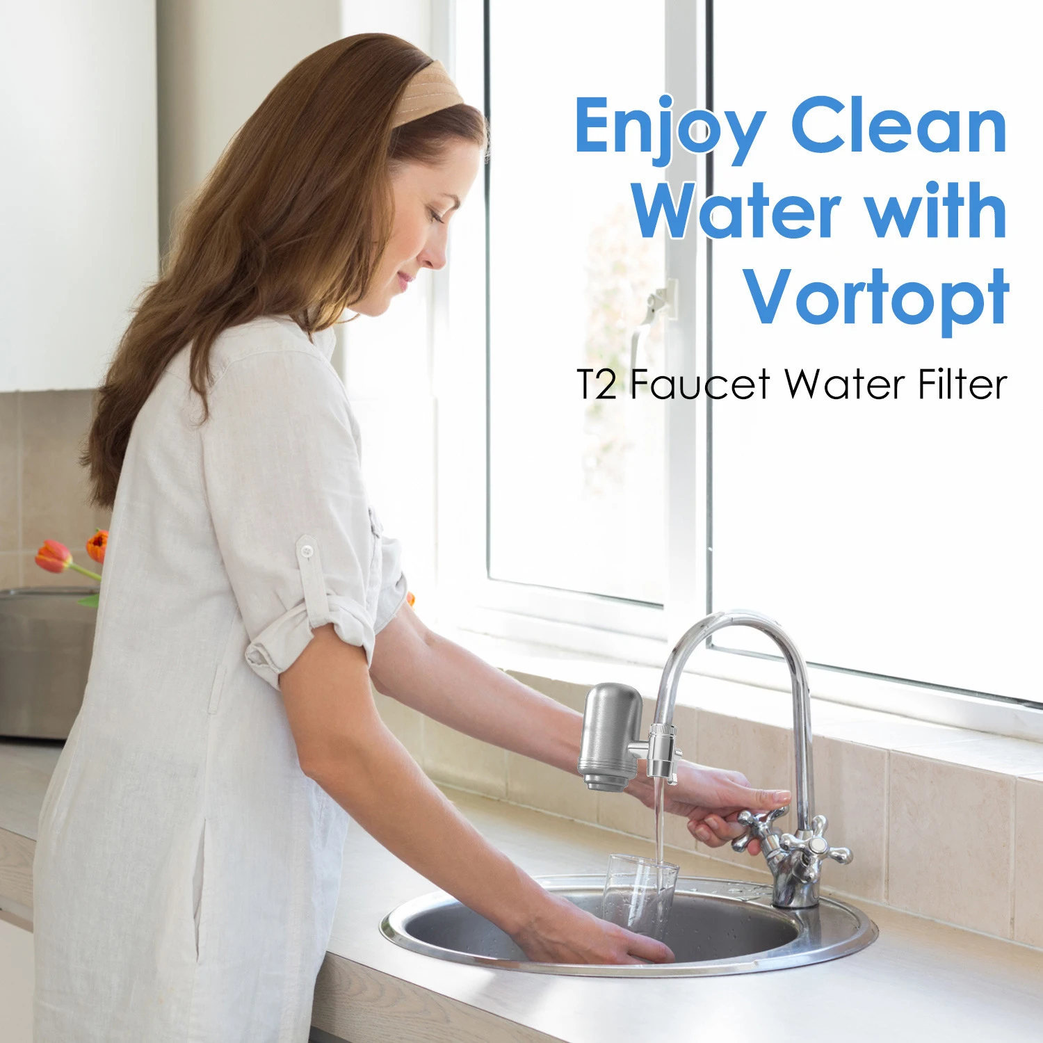 Rubinetto in acciaio inossidabile Sistema di purificazione in acciaio inossidabile 304 per uso alimentare durevole in cloro residuo adsorbente