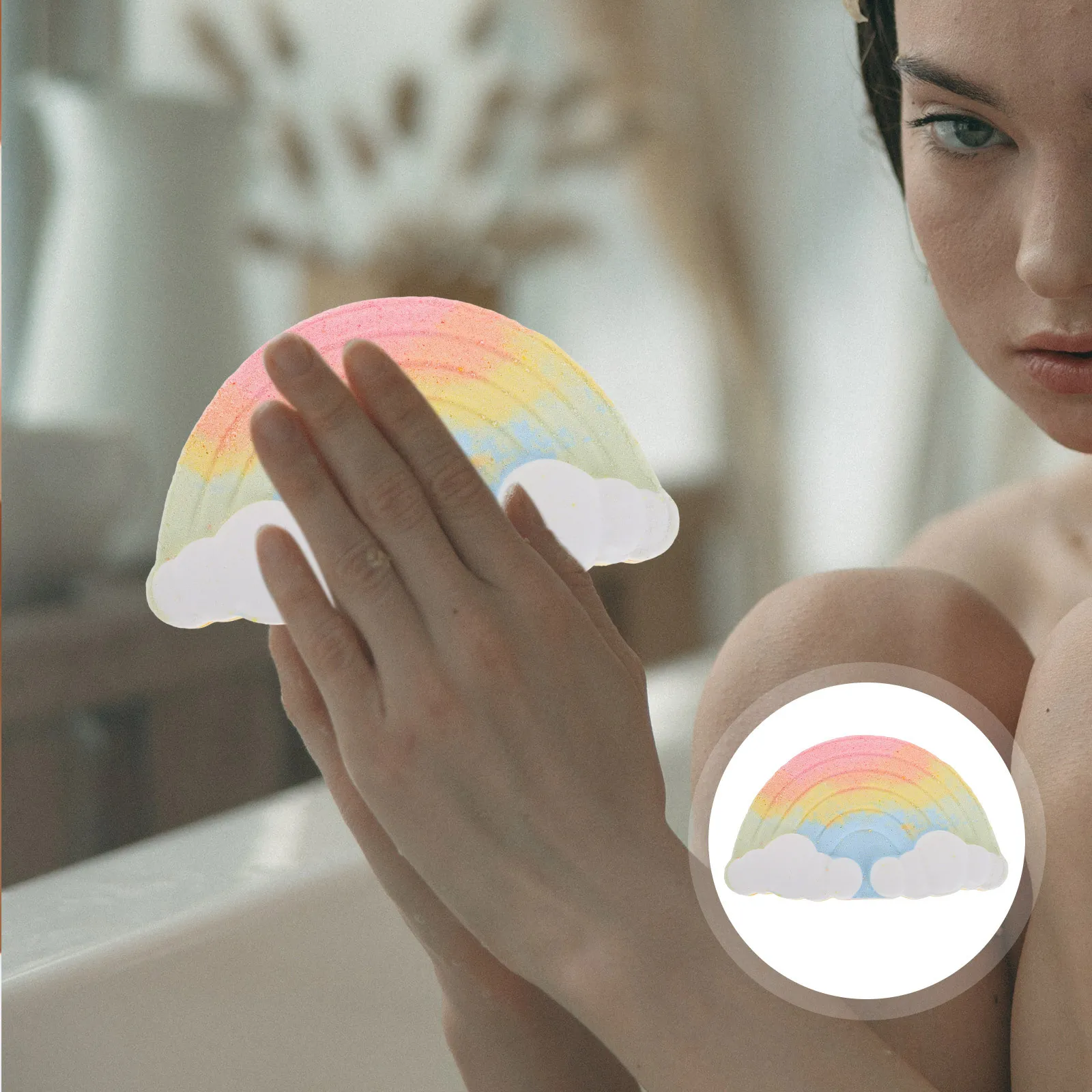 

Rainbow Cloud Salt Creative Moisturizing Aroma Relaxation Natural Showering Bathing Ball For Women Fun