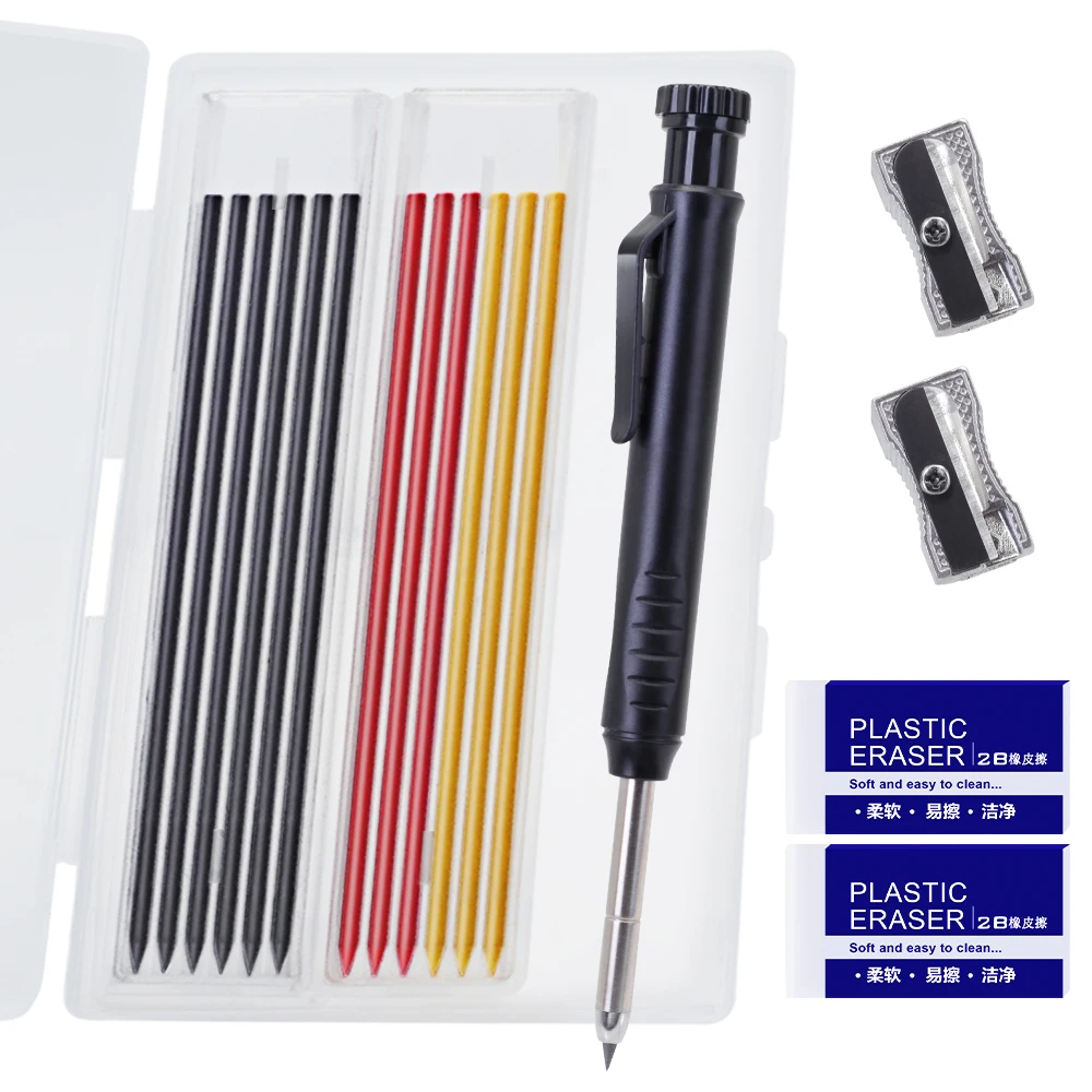 

Набор механических карандашей Solid Carpenter с подарочной коробкой и свинцом, маркер с глубокими отверстиями для строительства, деревообрабатывающие инструменты для архитектора