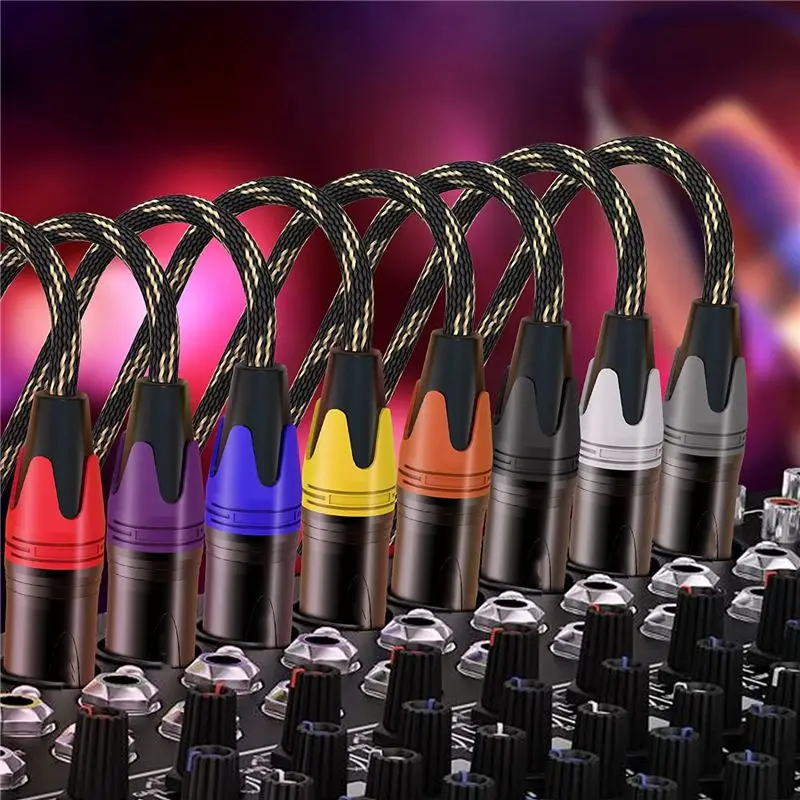 B76B 6 Pack XLR Cables, Male to Female Microphone Cable Kit 3-Pin Balanced for Mixer Speaker Podcast