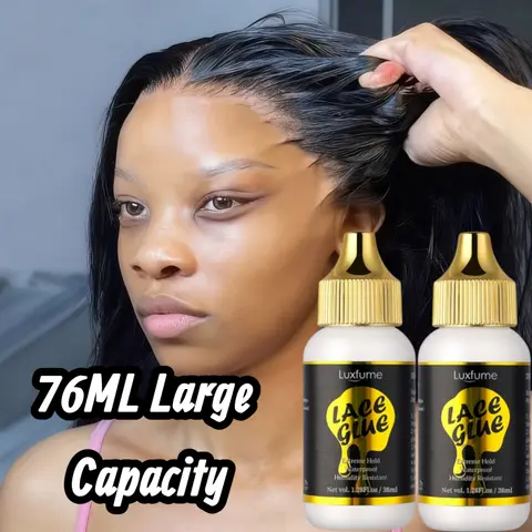 Waterproof Wig Lace Glue,Strong Hold Wig Glue Traceless,Sweat & Rain Resistant Quick Dry & Easy Removal for All Wigs &Lace Front
