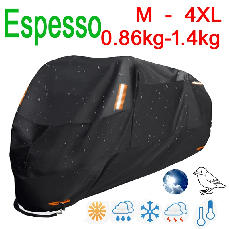 Capa grossa 300d para motocicleta, design preto, à prova d'água, motores, poeira, chuva, neve, protetor uv, interior e exterior, m l xl xxl 3xl 4xl