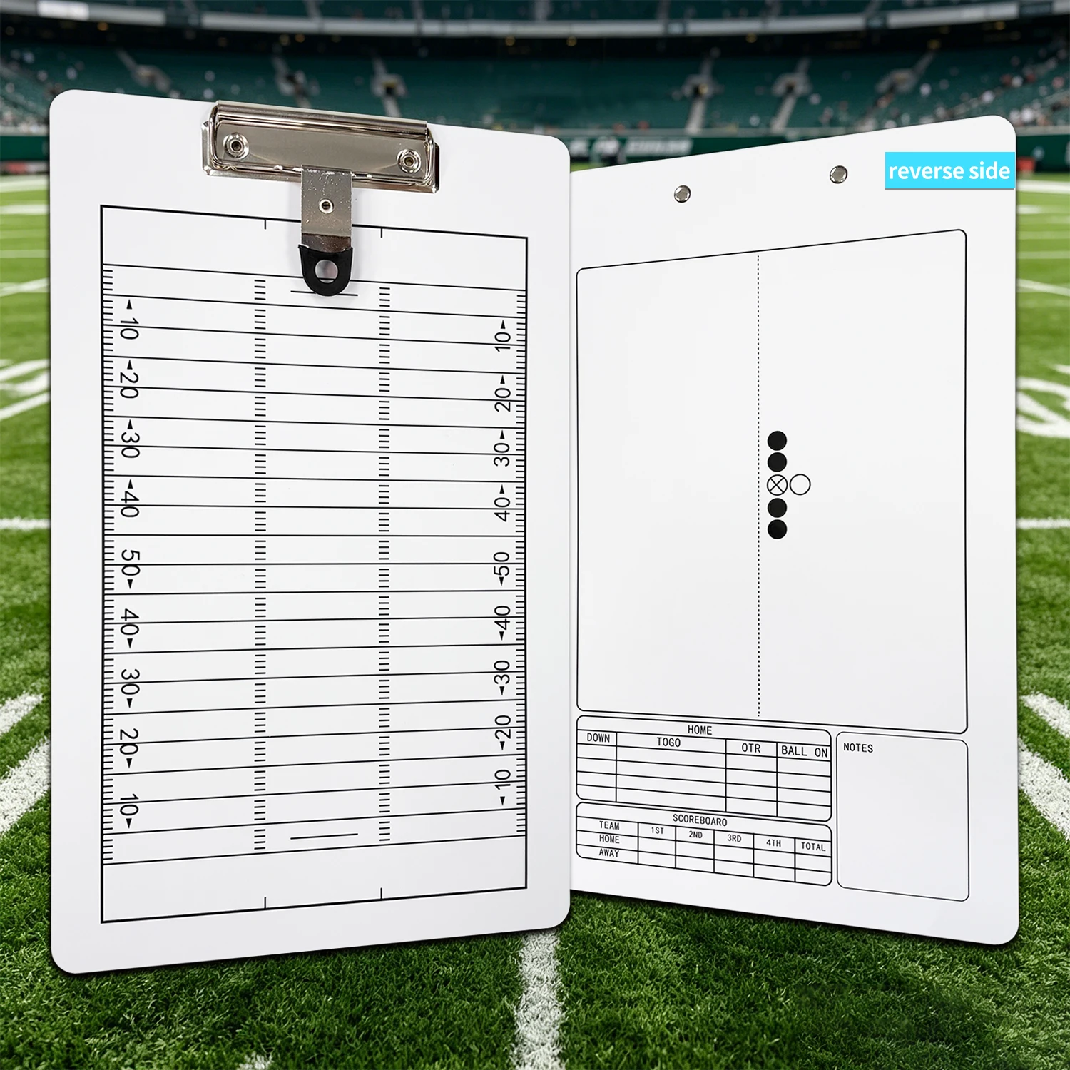 Straight Type Double-Sided Rugby Tactics Board, Dual Purpose for American & British Rugby, Coach Instruction Demonstration Board