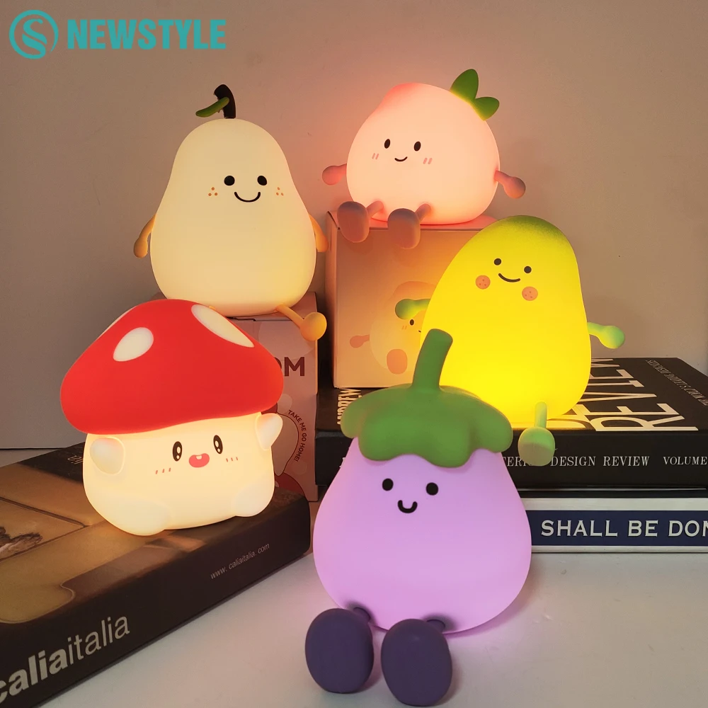 

Cute Silicone Night Light Soft Sleeping Nursery Nightlights Rechargeable Dimmable Timer Table Lamp For Room Decor Baby Bedside