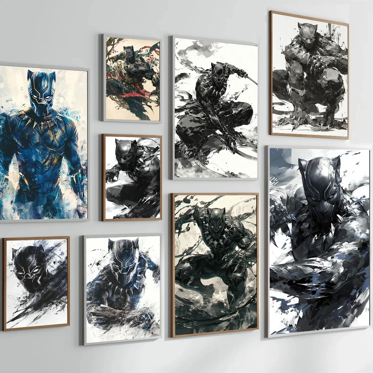 Marvel Superhero Black Panther Movie Poster Disney Avengers Character Canvas Painting Wall Film Art Living Room Home Decoration