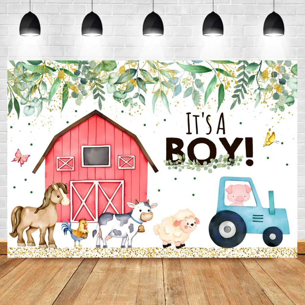 Laeacco Photography Backdrop Cartoon Rural Farm Baby Newborn Birthday Customized Banner Photocall Background For Photo Studio