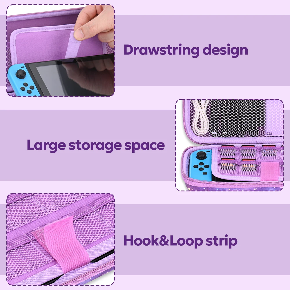 NS Switch Accessory Set Portable Switch Games Storage Handbag With Stick Caps Protective Cover Switch Shell Screen Protector