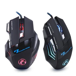 Souris de jeu filaire ergonomique avec câble rétro4.2 pour PC et ordinateur portable, souris X7 silencieuse, LED 5500 ug I USB RGB