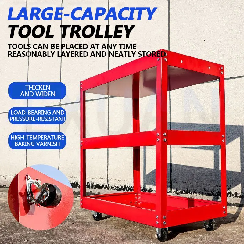 

Three Layer Tool Cart Workshop Maintenance Handcart Auto Repair Trolley Multi Functional Mobile Cart Repairing Hardware Arrange