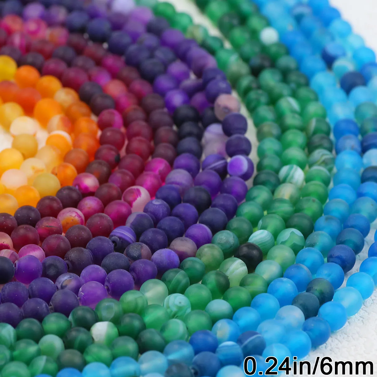 6mm Multi-farbe Matt Gestreiften Stein Perle Runde Karneol Lose Perlen Für Schmuck Machen Armbänder Anhänger DIY Zubehör