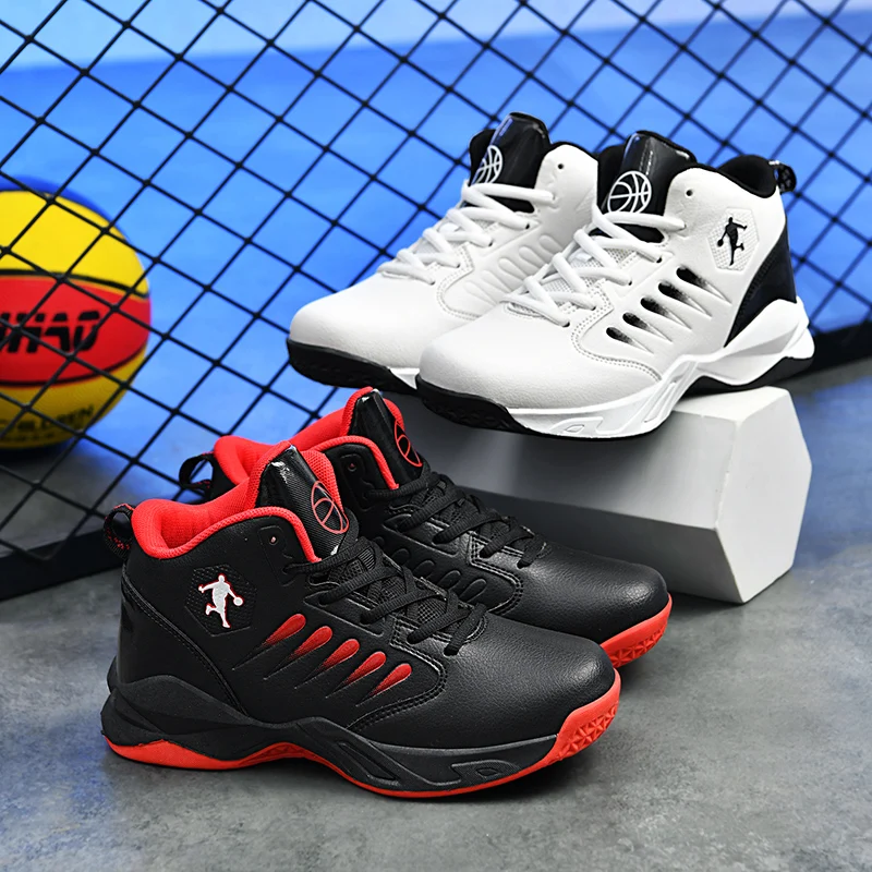 Brand Leather Men Sneakers Comfortable Basketball Non-Slip Lightweight Shoes Men's Training Basket Waterproof Basketball Boots