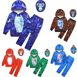 Kawaii Gorilla Tag Hoodie Kids Clothes Girls Clothing Fashion Baby Boys Clothes Autumn Warm Sweatshirt Children Tops