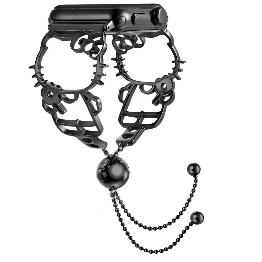 Metal Strap For Apple Watch Band 45mm 41mm 44mm 40mm 49mm 42mm 38mm Women's Cartoon Bracelet iWatch Series 8 Ultra 7 6 5 4 3 SE