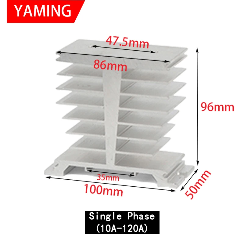 Solid State Relay Radiator Heat Sink Base SSR 10-200A Single/Three Phase Aluminum Accessory