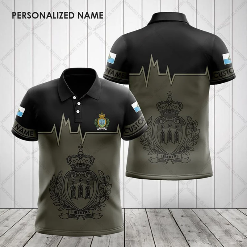 Custom Name San Marino Emblem Polo Shirts Summer Unisex Casual Streetwear Loose Oversized Short Sleeve Sportswear For Men Women