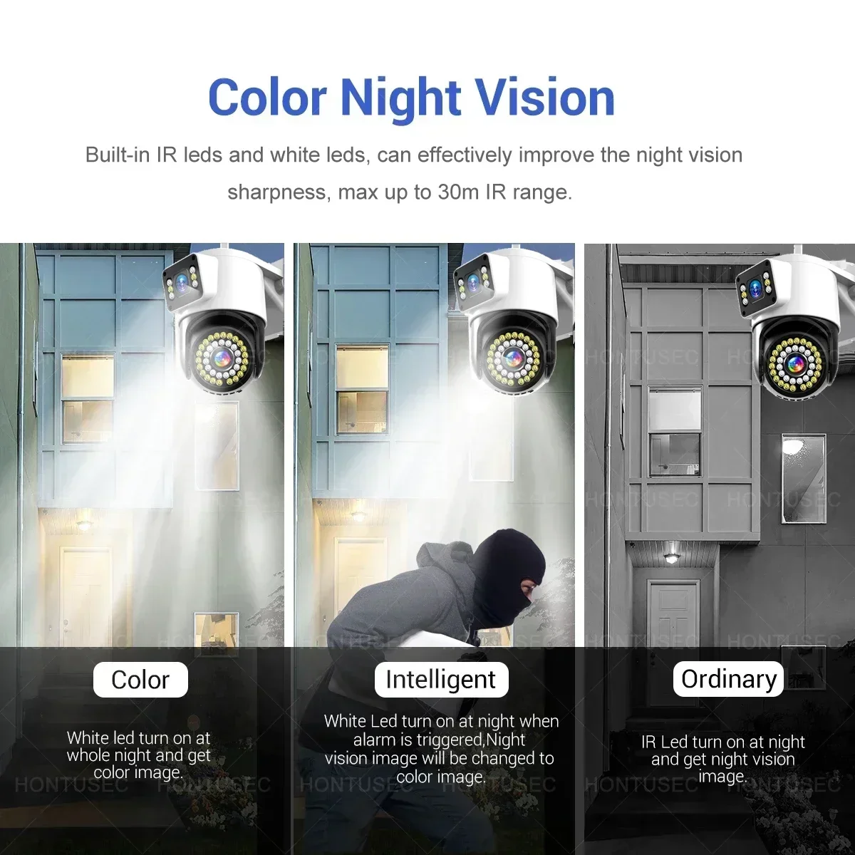 4K 8MP YOOSEE Dual Lens Dual Screens WIFI PTZ Camera Color Night Vision Two Way Audio Outdoor IP66 Wireless Security Camera