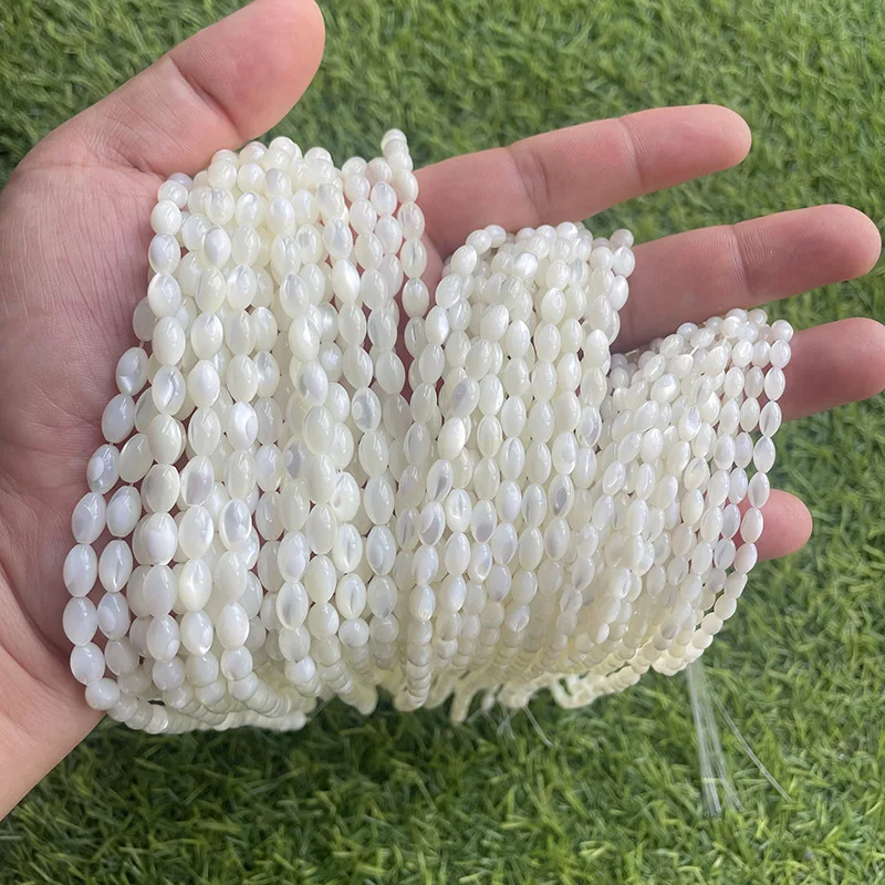 

Natural Horseshoe Snail Rice Bead Straight hole Necklace Bracelet Deep Sea Shell Barrel Bead Handmade DIY Jewelry Accessories Be