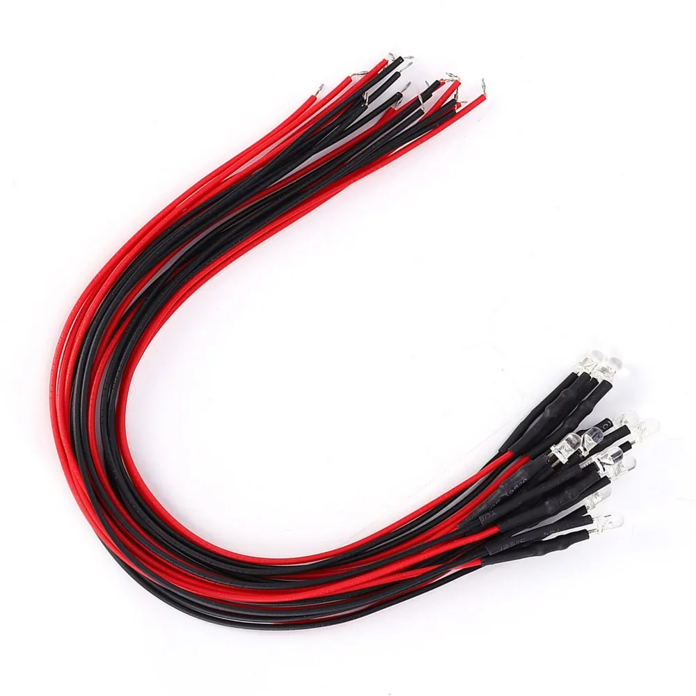 

50PCS Small Size 12V LED Beads 3mm Warm White LED Diodes LED Lights Electronics DIY