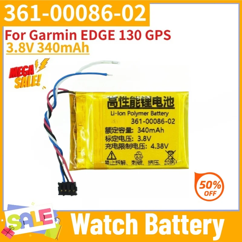 361-00086-02 Battery for Garmin EDGE 130 GPS Smart Watch High Quality Replacement Battery 3.8V 340mAh