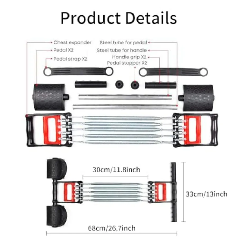 3 في 1 مشبك الصدر دواسة العضلات الربيع الصدر المتوسع دواسة مجتذب لتدريب القوة في المنزل أو الصالة الرياضية مقاومة قابلة للتعديل واي فاي #5