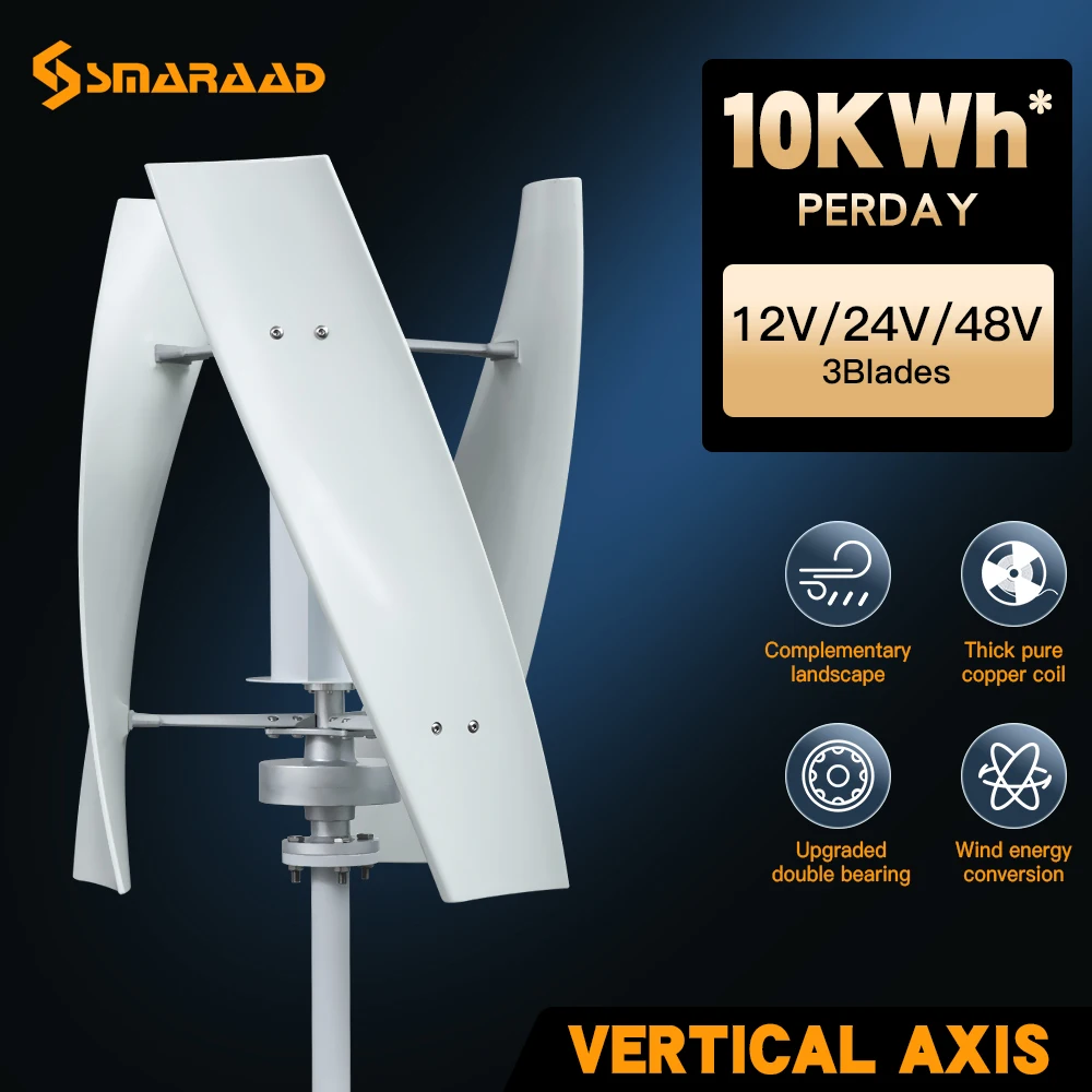 turbina eolica de eixo vertical com controlador inversor gerador de energia alternativa saida ac 2000w 48v 220v kit completo 01