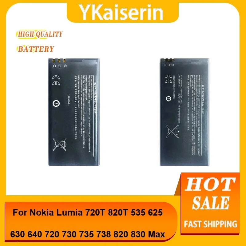 

BL-5H BV-T5C BL-L4A Аккумулятор для мобильного телефона Nokia Lumia 720T 820T 535 625 630 640 720 730 735 738 820 830 Max Аккумуляторы + НЕТ