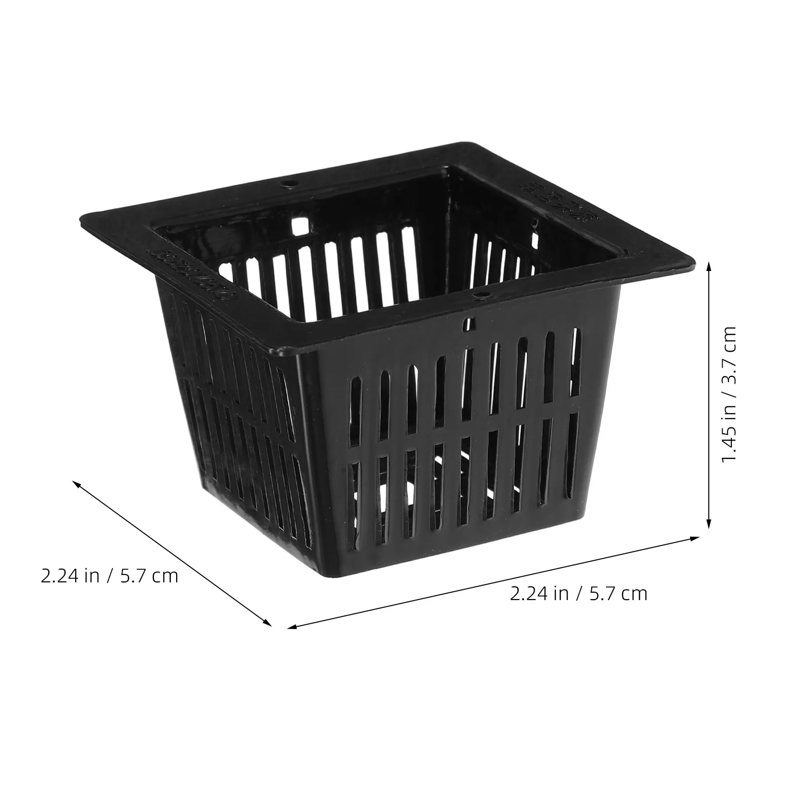20Pcs Square Net Pots Black Mesh for Hydroponics Basket Breathable Slotted Mesh Net Cups Garden Vegetable Growing Basket