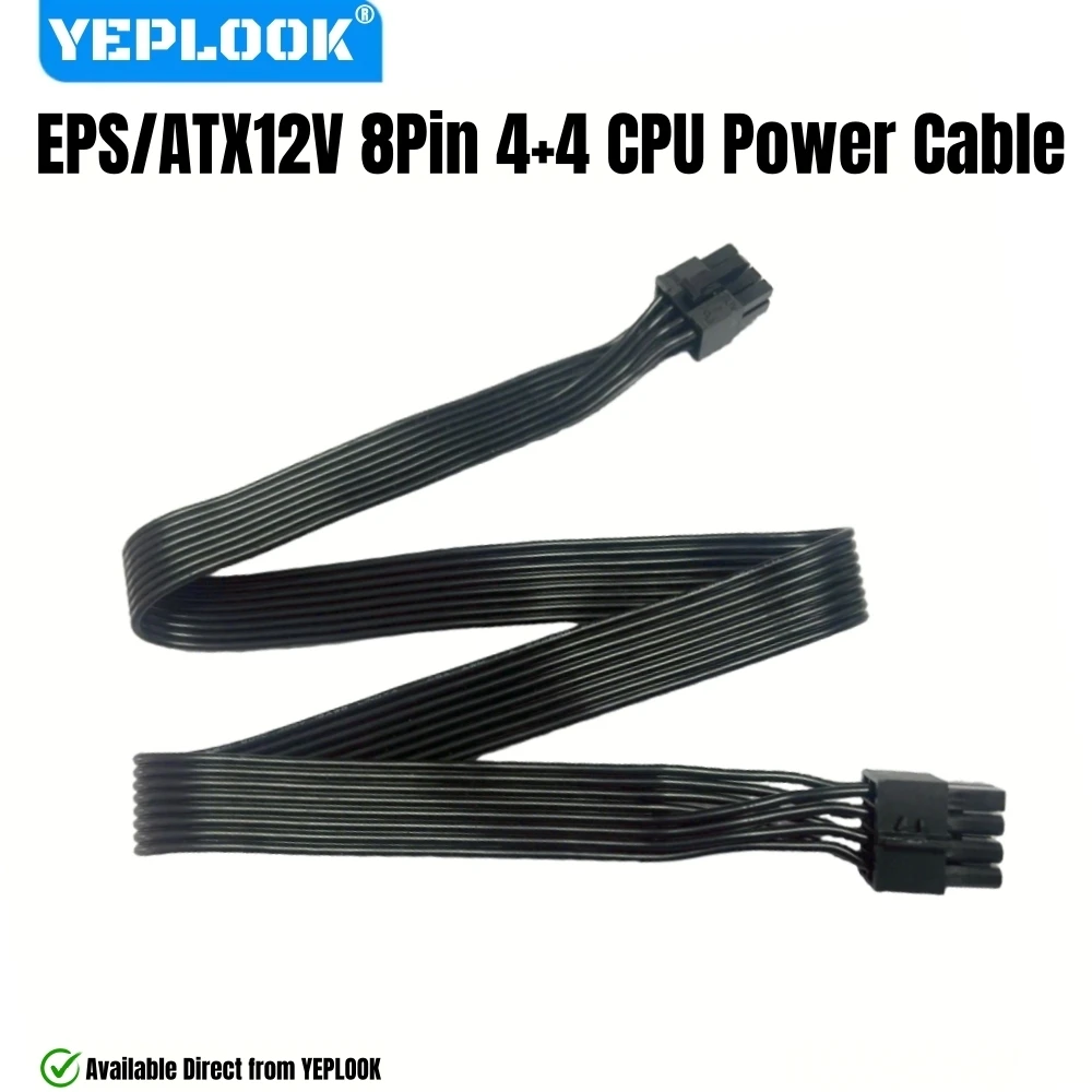 EPS/ATX12V 8Pin 4+4 CPU Power Cable for Corsair HX1200, HX1050, HX1000, HX850, HX750, HX650 Modular Powers, 18AWG Flat Wire 60CM